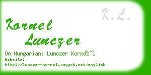 kornel lunczer business card